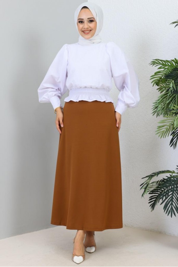 Mevlana Tesettür Etek Taba 211 Mevlana Tesettür Etek Taba 211