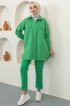 5718 Püsküllü  Ceket Pantalon İkili Takım Yeşil