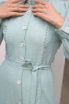 Kadın Boncuk Detaylı Elbise 6809 Mint Yeşili