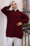 11039-63 Fitilli Triko Tunik Bordo