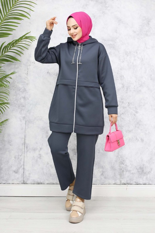 Zincir Detaylı Scuba Takım Antrasit 4566 Zincir Detaylı Scuba Takım Antrasit 4566