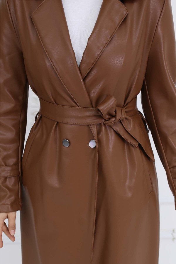 Deri Trençkot Taba 4953 Deri Trençkot Taba 4953