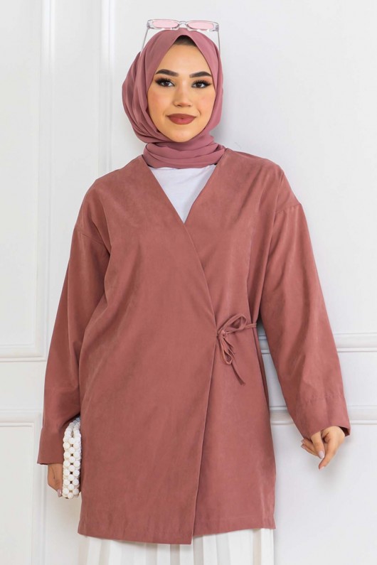 Yandan Bağmalı Kimono Gül Kurusu 2147