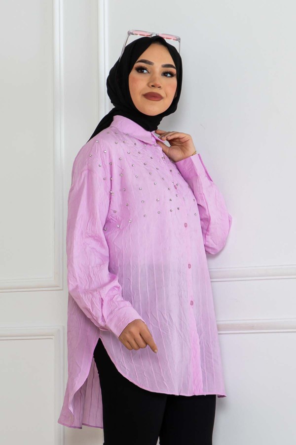 Taşlı Gömlek Pembe 2127 Taşlı Gömlek Pembe 2127