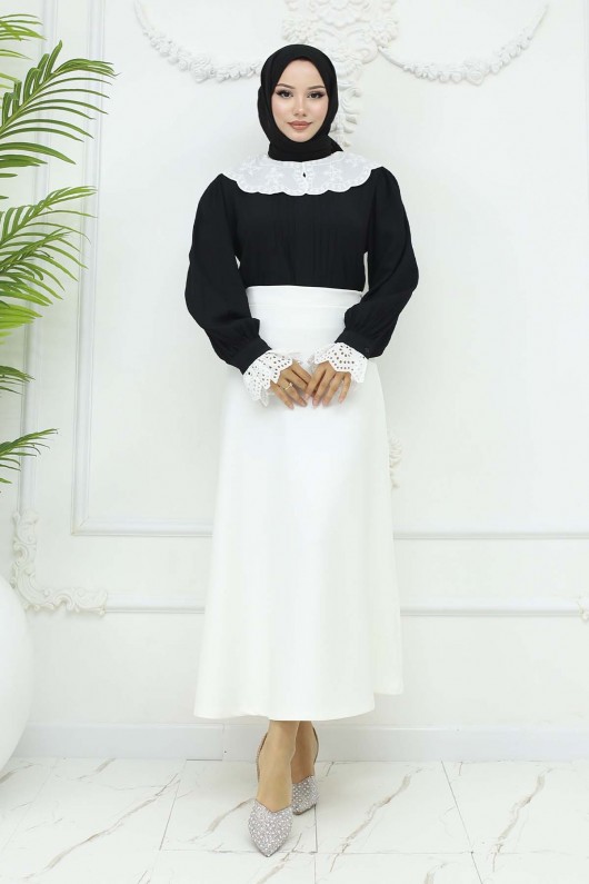 Scuba Kloş Etek Beyaz 212 Scuba Kloş Etek Beyaz 212