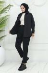 Kemerli Keten Pantolon Siyah 6660 Kemerli Keten Pantolon Siyah 6660