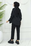 Kemerli Keten Pantolon Siyah 6660 Kemerli Keten Pantolon Siyah 6660