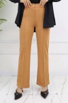 Düğmeli Palazzo Pantolon Camel 3043 Düğmeli Palazzo Pantolon Camel 3043