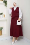 Yandan Bağlamalı Yelekli Takım Bordo 4745 Yandan Bağlamalı Yelekli Takım Bordo 4745