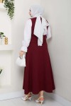 Yandan Bağlamalı Yelekli Takım Bordo 4745 Yandan Bağlamalı Yelekli Takım Bordo 4745