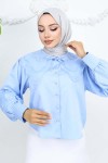 Bebe Yaka Kısa Gömlek Bebe Mavisi 2254 Bebe Yaka Kısa Gömlek Bebe Mavisi 2254