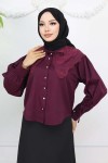 Bebe Yaka Kısa Gömlek Bordo 2254 Bebe Yaka Kısa Gömlek Bordo 2254