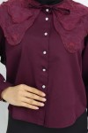 Bebe Yaka Kısa Gömlek Bordo 2254 Bebe Yaka Kısa Gömlek Bordo 2254