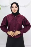Bebe Yaka Kısa Gömlek Bordo 2254 Bebe Yaka Kısa Gömlek Bordo 2254