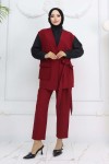 Bağlamalı Yelek Pantolon Takım Bordo 2243 Bağlamalı Yelek Pantolon Takım Bordo 2243