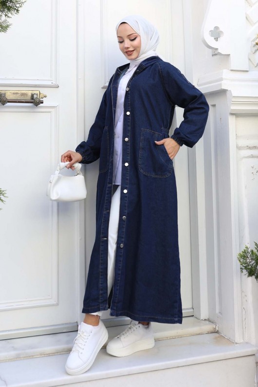 Kapüşonlu Kot Kap Lacivert 1352 Kapüşonlu Kot Kap Lacivert 1352