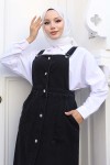 Cepli Salopet Elbise Siyah 525 Cepli Salopet Elbise Siyah 525
