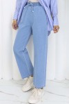 Beli Lastikli Kot Pantolon Buz Mavisi 4083