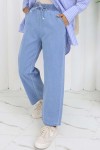 Beli Lastikli Kot Pantolon Buz Mavisi 4083