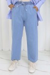 Beli Lastikli Kot Pantolon Buz Mavisi 4083