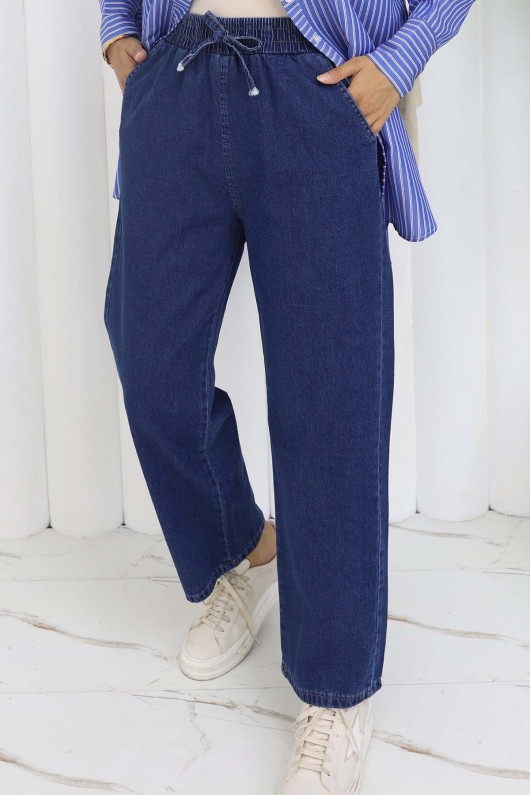 Beli Lastikli Kot Pantolon Lacivert 4083 Beli Lastikli Kot Pantolon Lacivert 4083