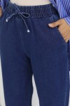 Beli Lastikli Kot Pantolon Lacivert 4083