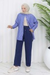 Beli Lastikli Kot Pantolon Lacivert 4083