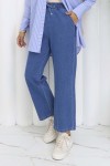 Beli Lastikli Kot Pantolon Mavi 4083