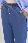 Beli Lastikli Kot Pantolon Mavi 4083