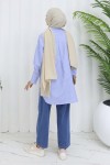 Beli Lastikli Kot Pantolon Mavi 4083