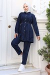 Beli Büzgülü Kot Takım Lacivert 4079 Beli Büzgülü Kot Takım Lacivert 4079