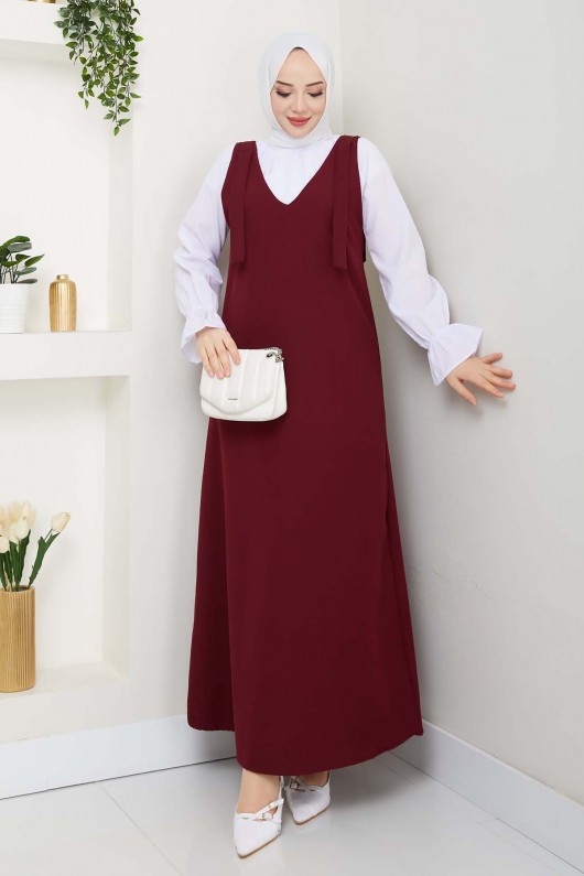 Gömlek + Ji̇le Elbi̇se Bordo 4678