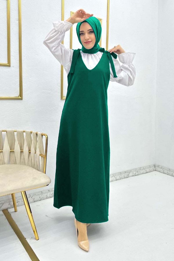 Gömlek + Ji̇le Elbi̇se Zümrüt Yeşili 4678 Gömlek + Ji̇le Elbi̇se Zümrüt Yeşili 4678