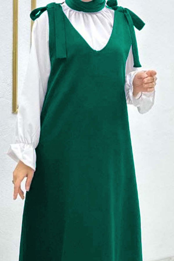 Gömlek + Ji̇le Elbi̇se Zümrüt Yeşili 4678 Gömlek + Ji̇le Elbi̇se Zümrüt Yeşili 4678