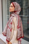 Etnik Desenli Pamuk Şal Bordo 100 Etnik Desenli Pamuk Şal Bordo 100