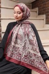 Etnik Desen Şal Bordo H103 Etnik Desen Şal Bordo H103