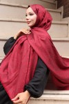 Desenli Jakarlı Şal Bordo H102 Desenli Jakarlı Şal Bordo H102
