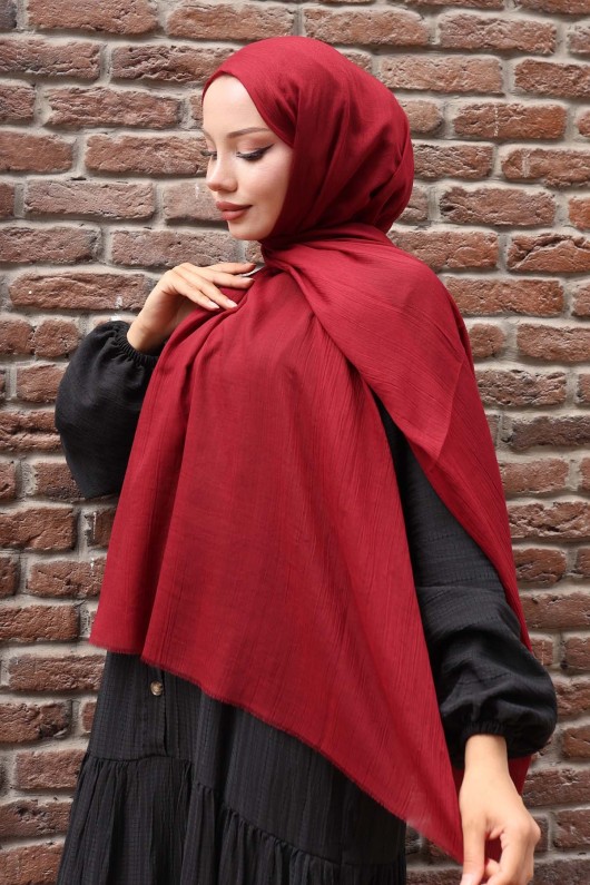 Pamuklu Şal Bordo H101 