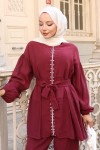 Taş Detaylı İkili Takım Bordo 4877 Taş Detaylı İkili Takım Bordo 4877