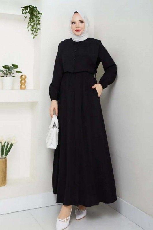Yelekli Elbise Siyah 4735 Yelekli Elbise Siyah 4735
