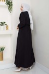 Yelekli Elbise Siyah 4735