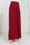 Geniş Paça Pileli Pantolon Bordo 6718 Geniş Paça Pileli Pantolon Bordo 6718