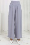 Geniş Paça Pileli Pantolon Gri 6718 Geniş Paça Pileli Pantolon Gri 6718