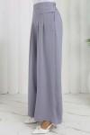 Geniş Paça Pileli Pantolon Gri 6718 Geniş Paça Pileli Pantolon Gri 6718