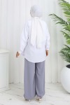 Geniş Paça Pileli Pantolon Gri 6718 Geniş Paça Pileli Pantolon Gri 6718