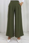 Geniş Paça Pileli Pantolon Haki 6718 Geniş Paça Pileli Pantolon Haki 6718