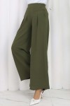 Geniş Paça Pileli Pantolon Haki 6718 Geniş Paça Pileli Pantolon Haki 6718