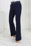 Kemerli İspanyol Paça Pantolon Lacivert 6538 Kemerli İspanyol Paça Pantolon Lacivert 6538
