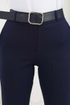 Kemerli İspanyol Paça Pantolon Lacivert 6538 Kemerli İspanyol Paça Pantolon Lacivert 6538
