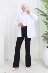 Kemerli İspanyol Paça Pantolon Siyah 6538 Kemerli İspanyol Paça Pantolon Siyah 6538